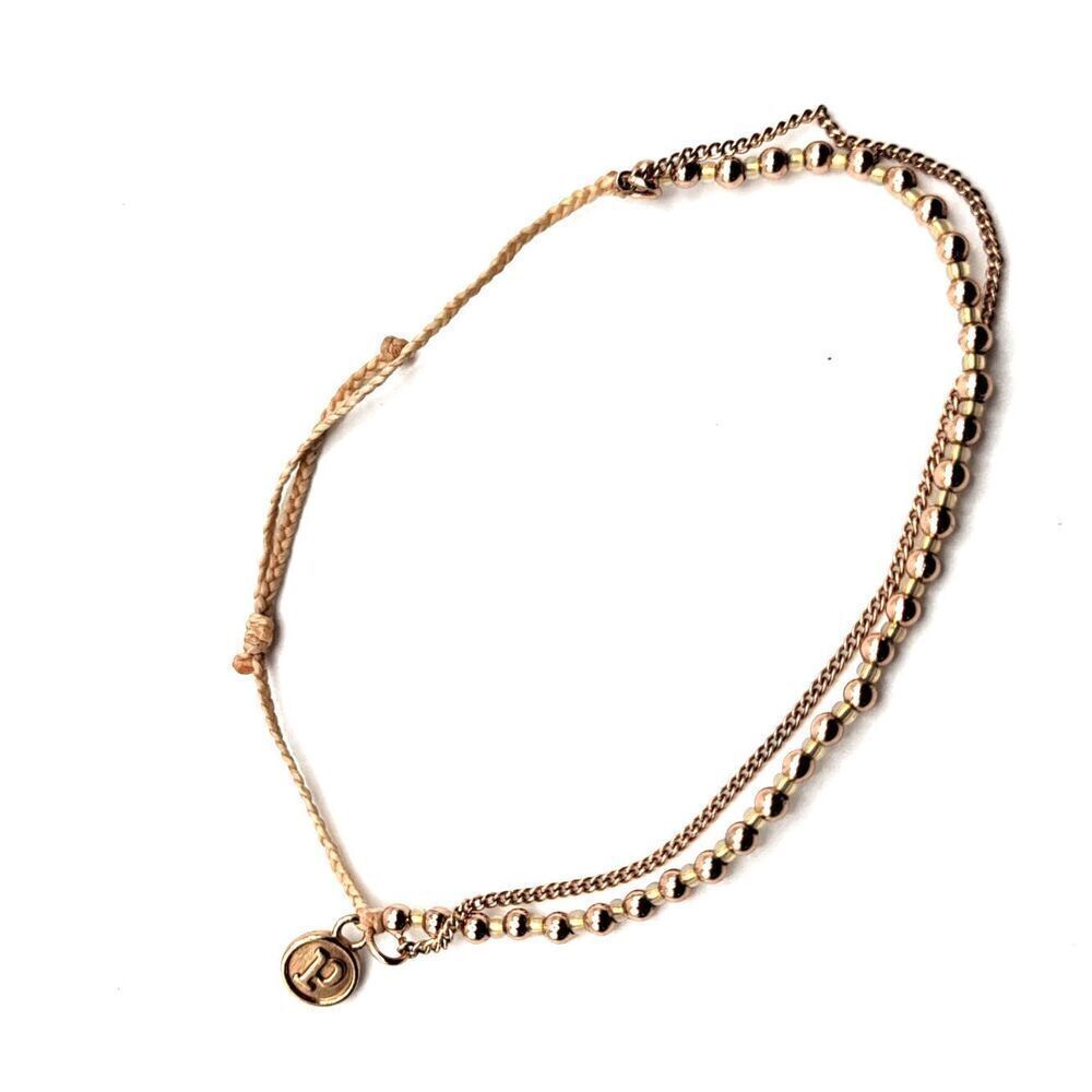 Puro Vida Peach Beaded Bracelet Slide Knot 5in to 10in